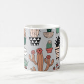 Mug Cactus en fleurs mignons : Motif à main (Devant droit)