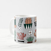 Mug Cactus en fleurs mignons : Motif à main (Devant gauche)