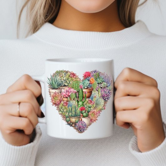 Mug Cactus En Forme Coeur