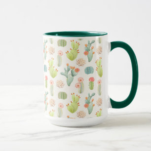 Mug Cactus en pastel mou et motif succulent