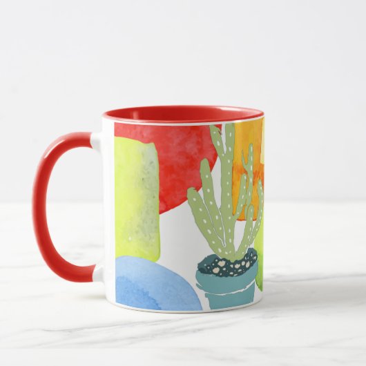 Mug Cactus en pot coloré (Gauche)