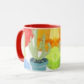 Mug Cactus en pot coloré (Devant gauche)