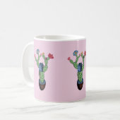 Mug Cactus épineux avec des fleurs (Devant gauche)