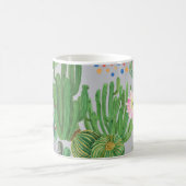 Mug Cactus et fleurs, aquarelle peinture transparente. (Centre)