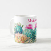 Mug Cactus Et Succulent Avec Nom (Devant gauche)