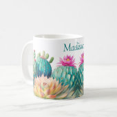 Mug Cactus Et Succulent Avec Nom (Devant gauche)