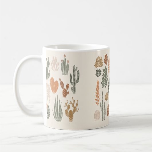 Mug Cactus et succulent motif sans soudure (Gauche)