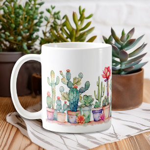 Mug Cactus Et Succulents En Pots Colorés