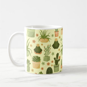Mug Cactus et succulents motif sans soudure. Housepla