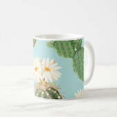 Mug Cactus, fleurs roses : décor clair (Devant droit)