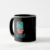 Mug Cactus Joke Im Stuck On You Retro Succulent Couple (Devant gauche)