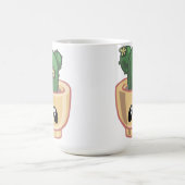 Mug Cactus Kawai Vert Succulent Aquarelle Plante (Centre)