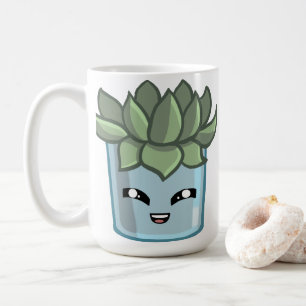 Mug Cactus Kawai Vert Succulent Aquarelle Plante