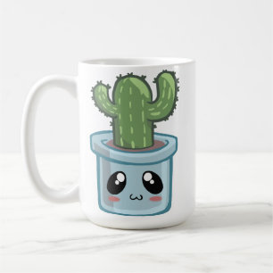 Mug Cactus Kawai Vert Succulent Aquarelle Plante