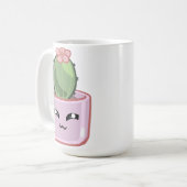 Mug Cactus KawaiGreen Succulent Watercolor  Plant (Devant gauche)