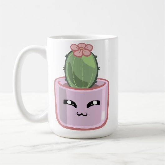 Mug Cactus KawaiGreen Succulent Watercolor  Plant (Gauche)