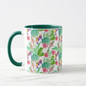 Mug Cactus lumineux d'aquarelle et motif succulent (Gauche)