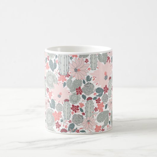Mug Cactus mignon vert rose Succulents Motif (Centre)