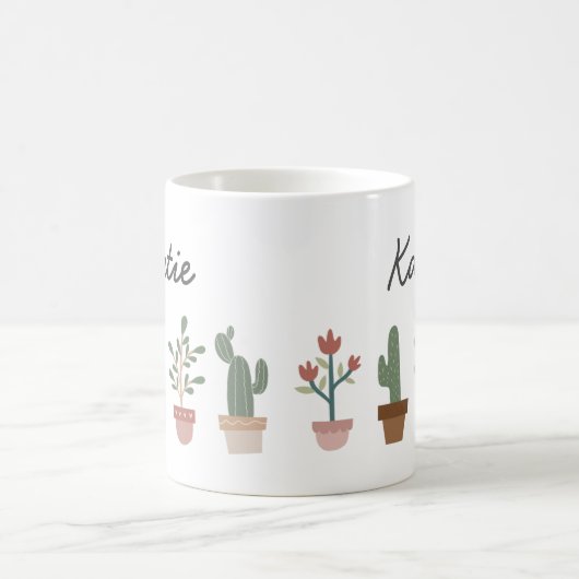 Mug Cactus mignons et fleurs en pot (Centre)