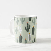 Mug Cactus mignons sans couture motif, arrière - plan (Devant gauche)