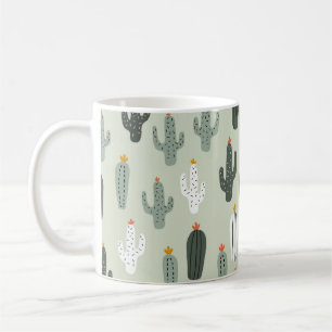 Mug Cactus mignons sans couture motif, arrière - plan