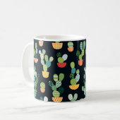 Mug Cactus motif sans soudure en style patchwork avec (Devant gauche)