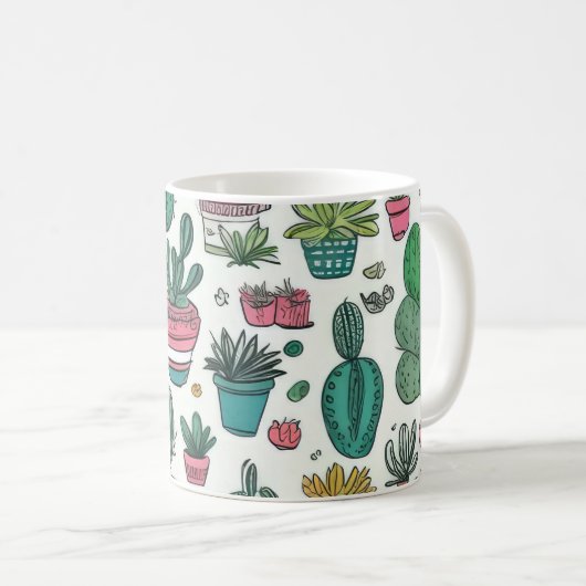 Mug Cactus Motif Succulent (Devant droit)