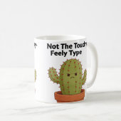 Mug Cactus pas du genre tactile | Introverti drôle (Devant droit)