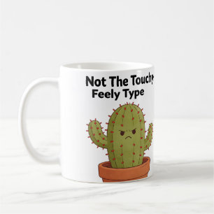 Mug Cactus pas du genre tactile Introverti drôle