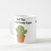 Mug Cactus pas du genre tactile | Introverti drôle (Devant gauche)