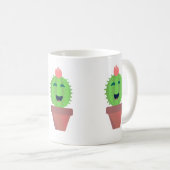 Mug Cactus pointillé mignon dessin de dessin succulent (Devant droit)