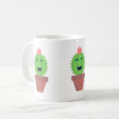 Mug Cactus pointillé mignon dessin de dessin succulent (Devant gauche)