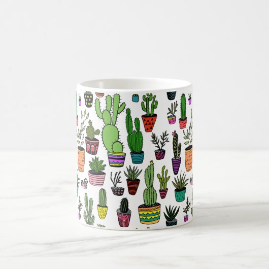 Mug Cactus Pots Plante mignon Motif coloré (Centre)
