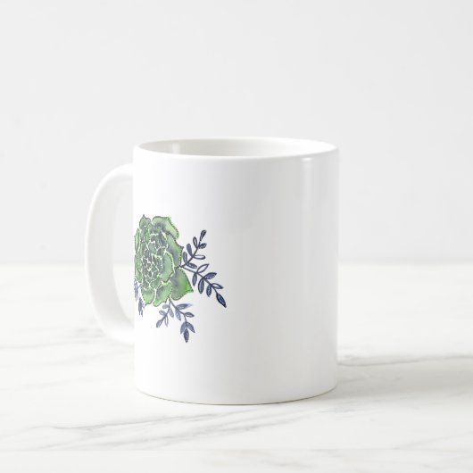 Mug Cactus rose aquarelle (Devant gauche)