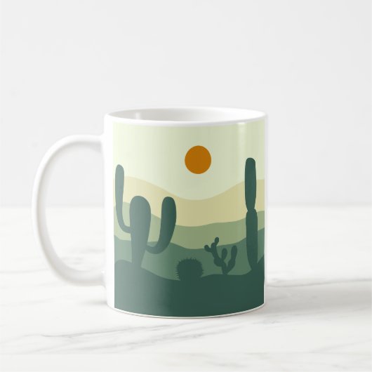 Mug cactus, soleil et désert (Gauche)