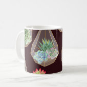 Mug Cactus Succulent détaillé Motif sans couture (Devant gauche)
