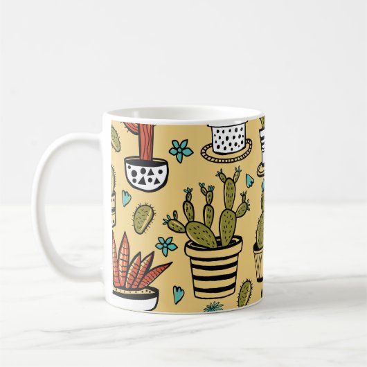 Mug Cactus Succulent : Esquisse tirée à la main (Gauche)