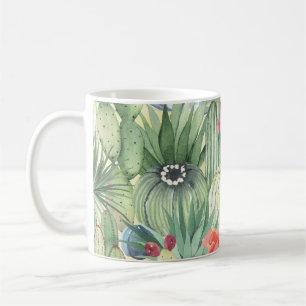Mug Cactus, succulents : aquarelle florale imprimé.