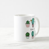 Mug Cactus succulents illustration nom personnalisé (Devant droit)