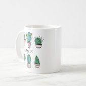 Mug Cactus succulents illustration nom personnalisé (Devant gauche)