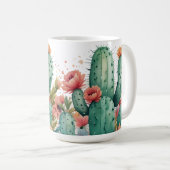 Mug Cactus Vert Aquarelle Succulente Jardin Plante (Devant droit)