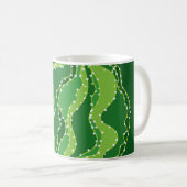 Mug Cactus vert : motif abstrait naturel. (Devant droit)