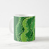 Mug Cactus vert : motif abstrait naturel. (Devant gauche)