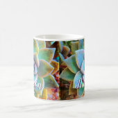 Mug Cactus vert turquoise photo monogramme nom script (Centre)