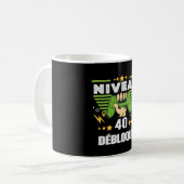 Mug Cadeau 40 ans Anniversaire Gamer Niveau 40 (Devant gauche)