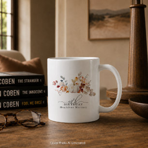 Mug Cadeau 40e anniversaire Citrouille blanche Fleurs