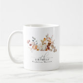 Mug Cadeau 70e anniversaire Citrouille blanche Fleurs (Gauche)
