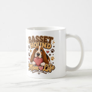 Mug Cadeau amateur de Basset Hound pour femmes - Maman