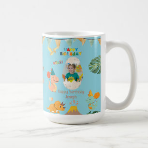 Mug Cadeau Anniversaire Dinosaure – Nom & Photo Pe