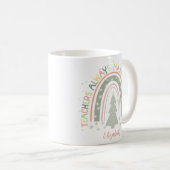 Mug Cadeau Arc-en-ciel de Noël personnalisable (Devant droit)